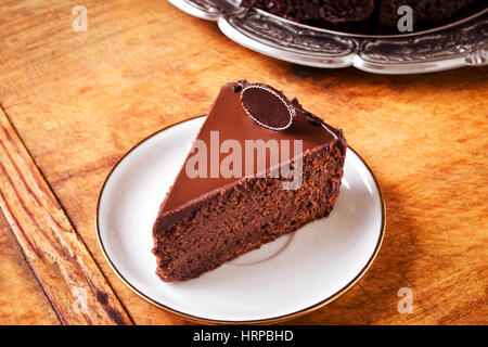 Erstaunliche Schokoladenkuchen Stockfoto