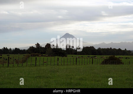 Mount Taranaki oder Mount Egmont, aktive Vulkan auf der Westküste von der Nordinsel, Neuseeland Stockfoto