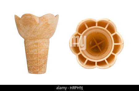 Leer, isoliert auf weiss mit Beschneidungspfad Eiswaffel Stockfoto