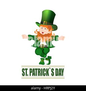 Patrick Day. Fröhliche Grüne Kobold Hut. Abbildung Stock Vektor