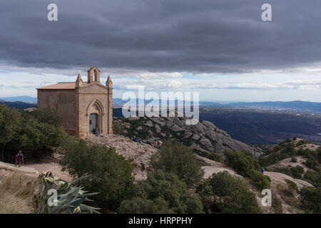 Ermita de Sant Joan, die Einsiedelei von San Juan, in Montserrat, Katalonien, Spanien. Stockfoto