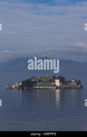 Lago Maggiore, Lago Maggiore mit Iso Bella von den Borromäischen Inseln. Norditalien Stockfoto