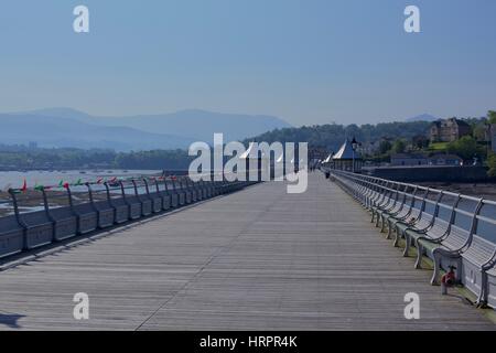 eine ruhige Garth Pier in Bangor, Gwynedd, Nordwales Stockfoto