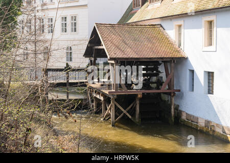 Große vorherige Mühle in Čertovka (des Teufels Kanal), Kampa Insel, Prag, Tschechische Republik, Europa Stockfoto