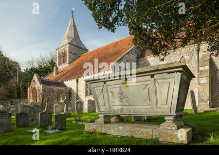 Anfang Frühling Nachmittag in Slindon, West Sussex, England. Stockfoto