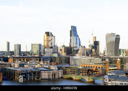 UK, London, erhöhte Ansicht der modernen Wolkenkratzer im Finanzviertel Stockfoto