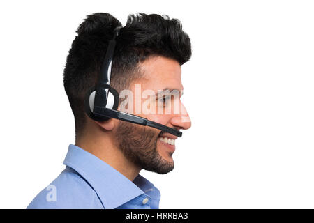 Porträt von einem lächelnden Kundendienstmitarbeiter Stockfoto