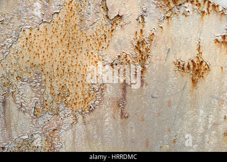 Alte rostige Metallplatte Hintergrundtextur Stockfoto