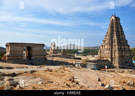 Element der antiken Architektur, Hampi, Karnataka, Indien Stockfoto