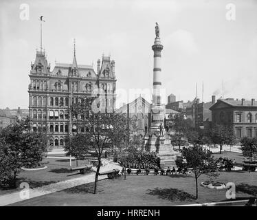 Soldiers' and Sailors' Monument, Lafayette Square, Buffalo, New York, USA, Detroit Publishing Company, 1900 Stockfoto