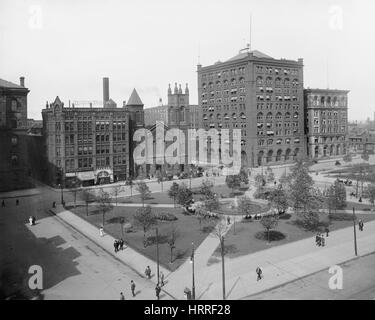 Öffentlichen Platz, Cleveland, Ohio, USA, Detroit Publishing Company, 1908 Stockfoto