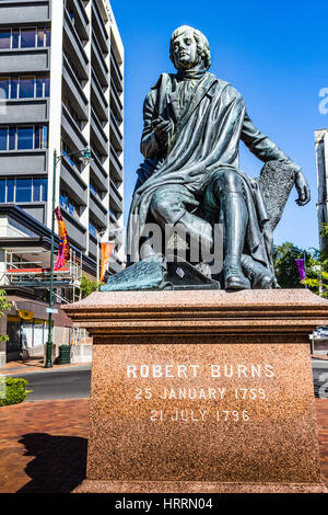 Robert Burns Statue in Denedon Neuseeland Stockfoto