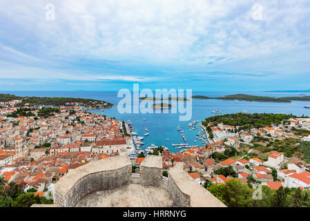 Insel Hvar-Blick von der Festung Spanjola Stockfoto