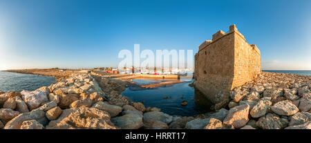 Panoramablick auf die Burg von Paphos. Paphos Bezirk. Zypern Stockfoto