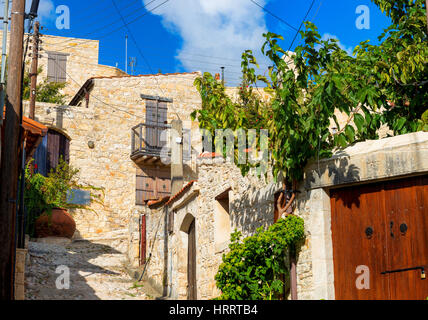 Blick auf Straße in Lofou Dorf. Distrikt Limassol. Zypern Stockfoto