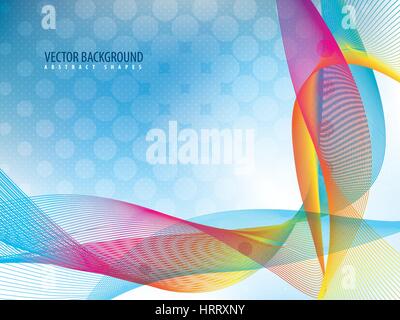 blauer Hintergrund mit Wellenlinien Vektor Stock Vektor