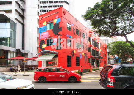 Nationalen Jugendrat, rotes Feld, New York, Singapur, Asien, Singapur Stockfoto
