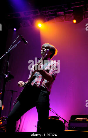 BARCELONA - 31 Mai: Death Cab For Cutie (Band) in Konzert in San Miguel Primavera Sound Festival am 31. Mai 2012 in Barcelona, Spanien. Stockfoto