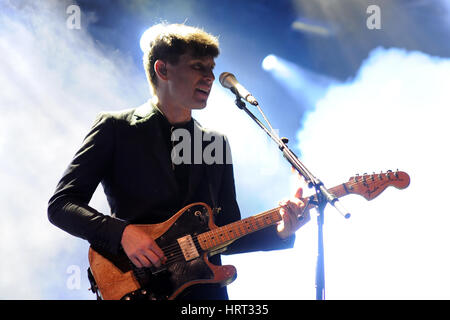 BARCELONA - 31 Mai: Franz Ferdinand (britische Indie-Rock-Band aus Glasgow) Konzert in San Miguel Primavera Sound Festival am 31. Mai 2012 in Barcelona Stockfoto