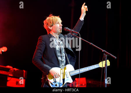 MADRID - SEP 13: Beck (legendäre Musiker, Sänger und Songwriter) Auftritt beim Dcode Festival am 13. September 2014 in Madrid, Spanien. Stockfoto