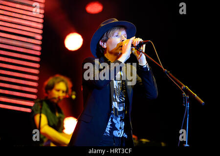 MADRID - SEP 13: Beck (legendäre Musiker, Sänger und Songwriter) Auftritt beim Dcode Festival am 13. September 2014 in Madrid, Spanien. Stockfoto