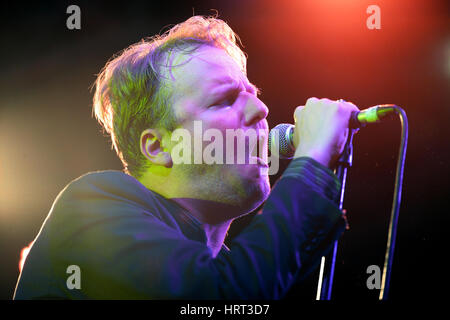 BARCELONA - SEP 19: Märtyrer (Post-Punk-Band) Leistung beim Barcelona Accio musikalische (BAM) La Merce Festival am 19. September 2014 in Barcelona, Spa Stockfoto