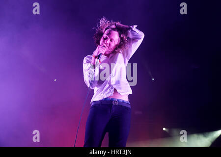 BILBAO, Spanien - NOV 01: The Orwells (Band) live-Musik-Show in Bime Festival am 1. November 2014 in Bilbao, Spanien. Stockfoto