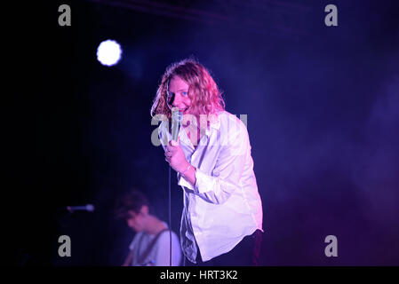 BILBAO, Spanien - NOV 01: The Orwells (Band) live-Musik-Show in Bime Festival am 1. November 2014 in Bilbao, Spanien. Stockfoto