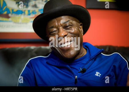 Blues-Gitarrist, Sänger und Songwriter Buddy Guy bei seinem Chicago Club, Legenden. Stockfoto