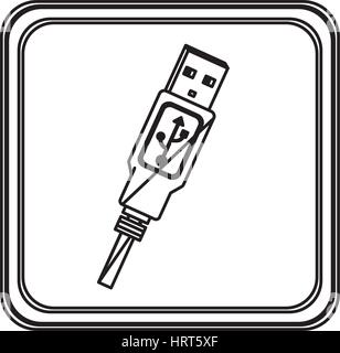 Figur-Emblem-USB-Stick-Symbol Stock Vektor