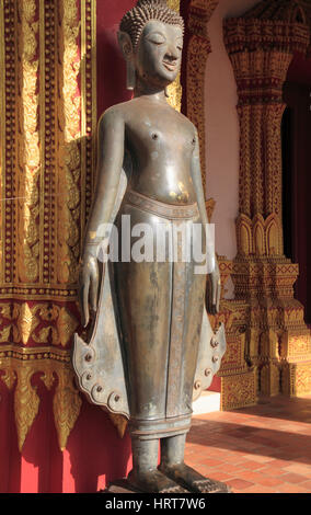 Laos, Vientiane, Haw Pha Kaew, Museum, Buddha-Statue, Stockfoto