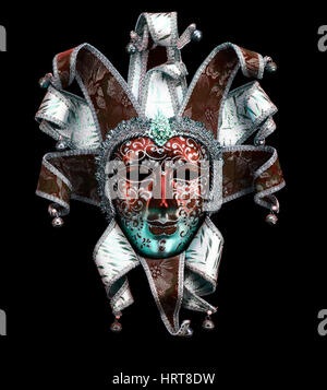 Venedig Maske blau rotes Gold Stockfoto