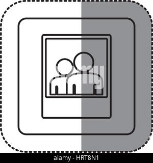 weiße Emblem Menschen Bildsymbol Stock Vektor
