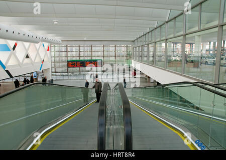 Erweiterung der Puerta de Atocha-Bahnhof, innen-Ansicht. Madrid, Spanien. Stockfoto