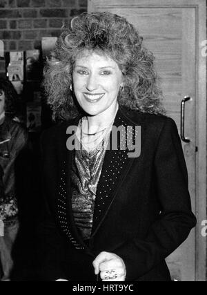 Anita Dobson, britische Schauspielerin, besucht ein Promi-Event in London, England am 20. März 1990. Sie ist verheiratet mit Queen-Gitarrist Brian May. Stockfoto