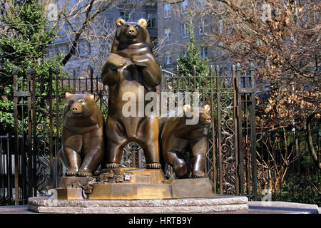 Gruppe von Bären Statue Central Park New York City Stockfoto