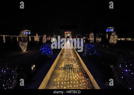 Untermyer Park Urlaub Lichtshow Yonkers New York Stockfoto