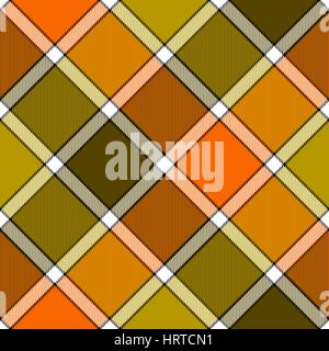 Orange Khaki Marsh Farbe diagonal überprüfen nahtlose Karomuster. Vektor-Illustration. Flaches Design. EPS10. Stock Vektor