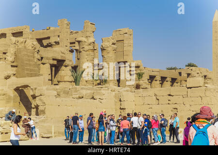 LUXOR, Ägypten - 15. Januar 2017: alte Karnak-Tempel. 15. Januar 2017 in Luxor Ägypten Stockfoto