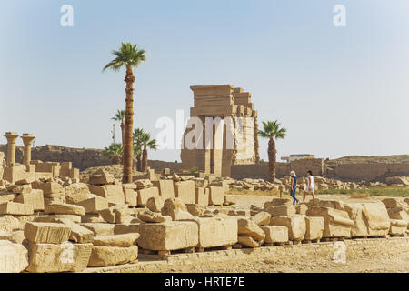 LUXOR, Ägypten - 15. Januar 2017: alte Karnak-Tempel. 15. Januar 2017 in Luxor Ägypten Stockfoto