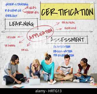 Institut Schule Lehrplan Zertifizierungstätigkeiten Stockfoto