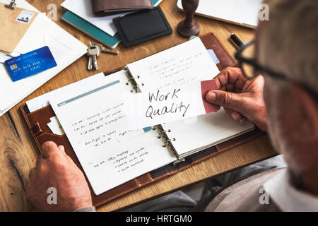 Arbeit Arbeit intelligenter nicht härter effiziente Qualitätskonzept Stockfoto