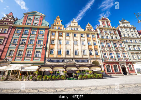 Blick auf die historische Architektur in Breslau / Polen Stockfoto