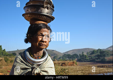 Frau aus dem Stamm Gadaba (Indien) Stockfoto