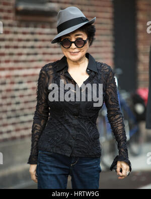 Yoko Ono bei der Late Show mit David Letterman-Witwe von John Lennon Stockfoto