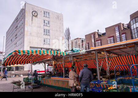 Gaggenau, Deutschland am 4. März 2017: normales Leben kehrt am Markttag nach einer Bombe-Thread nach dem Verbot der türkischen Politiker der Erdogan-Admi Stockfoto