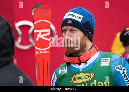 Kranjska Gora, Slowenien. 4. März 2017. Leif Kristian Haugen von Norwegen auf der 56. Vitranc Cup Riesenslalom in Kranjska Gora, Slowenien am 4. März 2017. Bildnachweis: Rok Rakun/Pacific Press/Alamy Live-Nachrichten Stockfoto