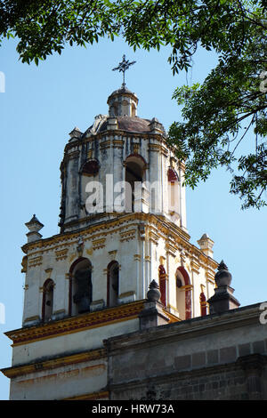 Kirche San Juan Bautista, Coyoacan, Mexiko City, Mexiko. Stockfoto