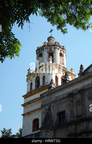 Kirche San Juan Bautista, Coyoacan, Mexiko City, Mexiko. Stockfoto