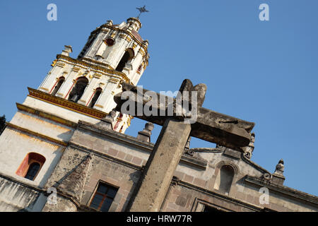 Kirche San Juan Bautista, Coyoacan, Mexiko City, Mexiko. Stockfoto